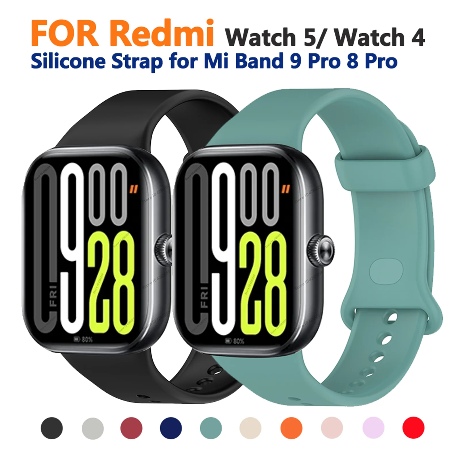 Фото Ремешок для Redmi Watch 5, watch4, умные часы, силиконовый ремешок, браслет Correa для Xiaomi Mi Band 9 Pro 8 Pro, аксессуары для браслета №1
