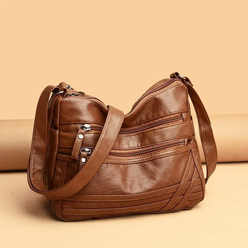 

2023 New Spring Women Shoulder Handbag Roomy Multiple Pockets Bag Ladies Grey Crossbody Purse Fashion Tote Satchel