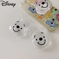 disney transparent cartoon pooh for mobile phone holder paste type telescopic ring buckle