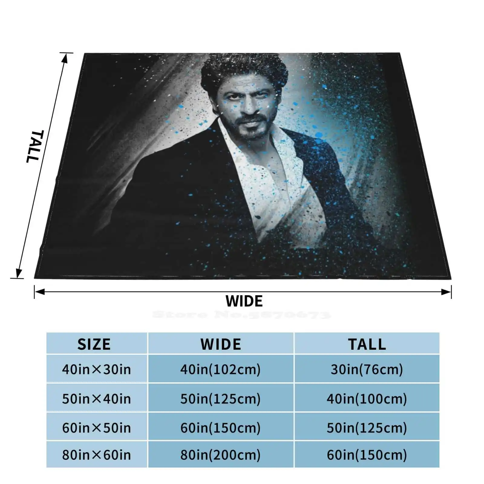 Шах Руххан (без текста) Креативный дизайн Удобное теплое фланелевое одеяло Srk