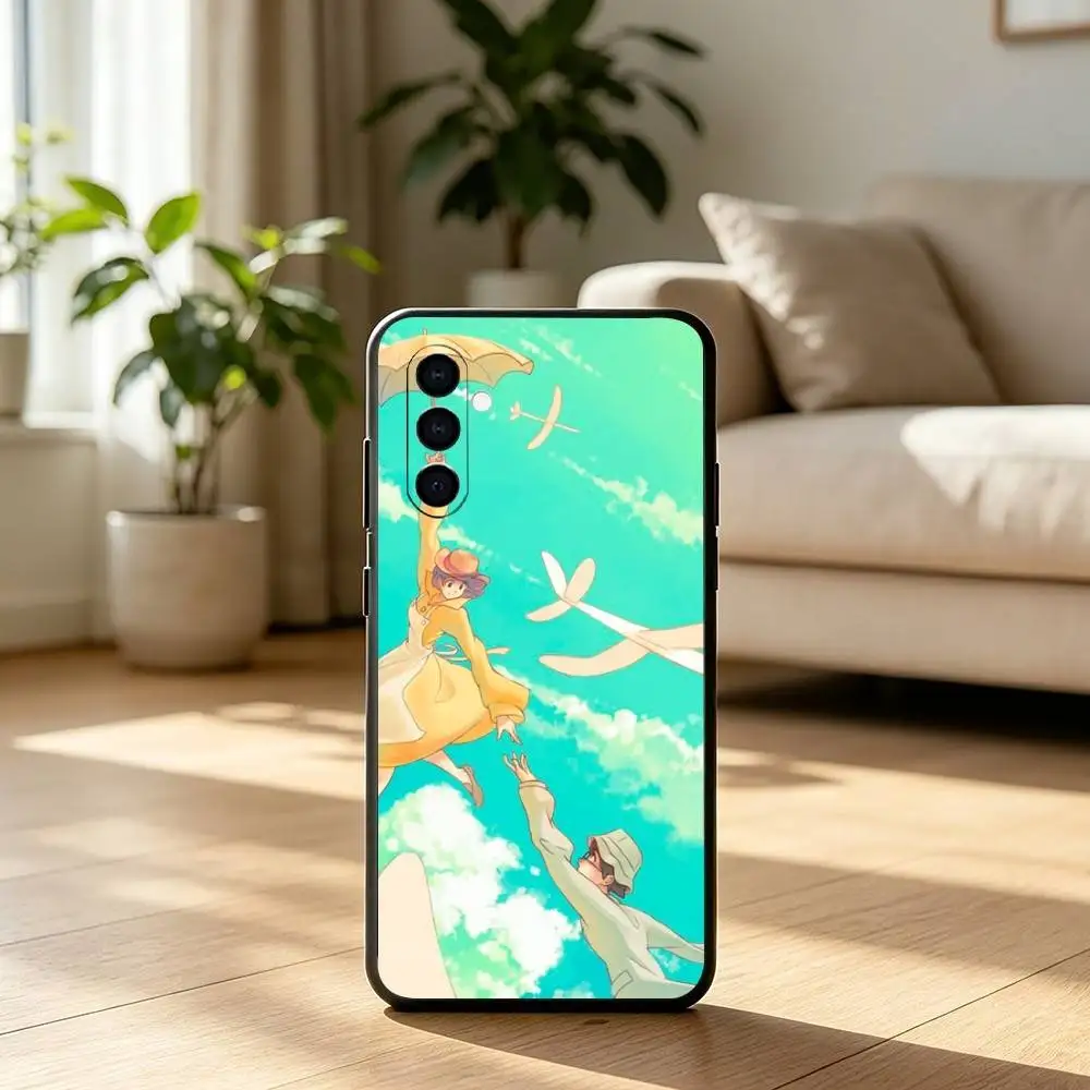 Фото Чехол для телефона с изображением персонажей из мультфильма T-The Wind Rises для Samsung Galaxy A73, A72, A71, A70, A53, A52, A51, мягкий силиконовый черный чехол №2
