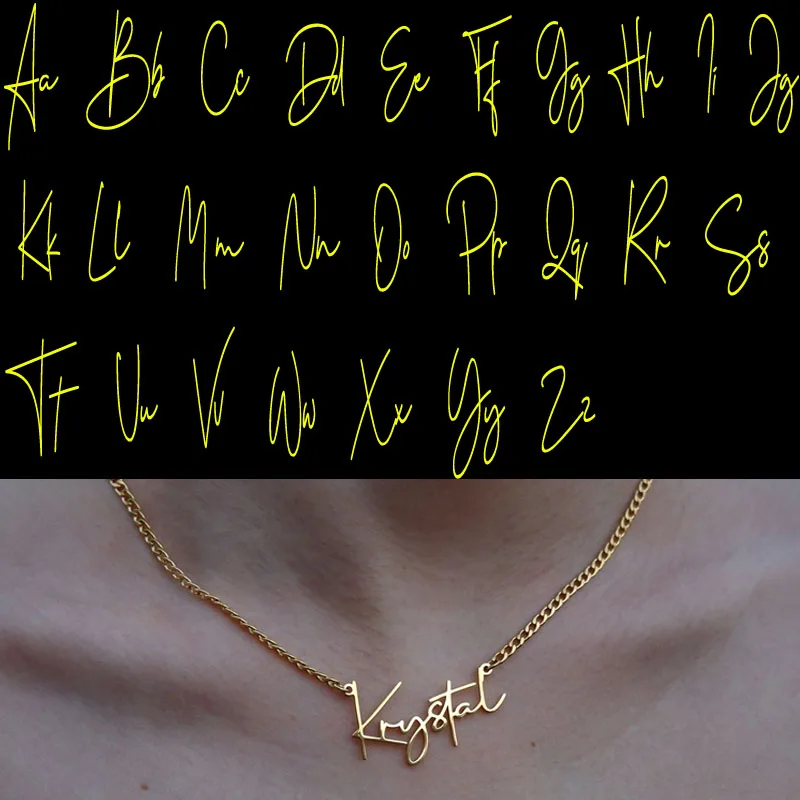 Индивидуальное ожерелье с именем для женщин колье из нержавеющей стали надписью