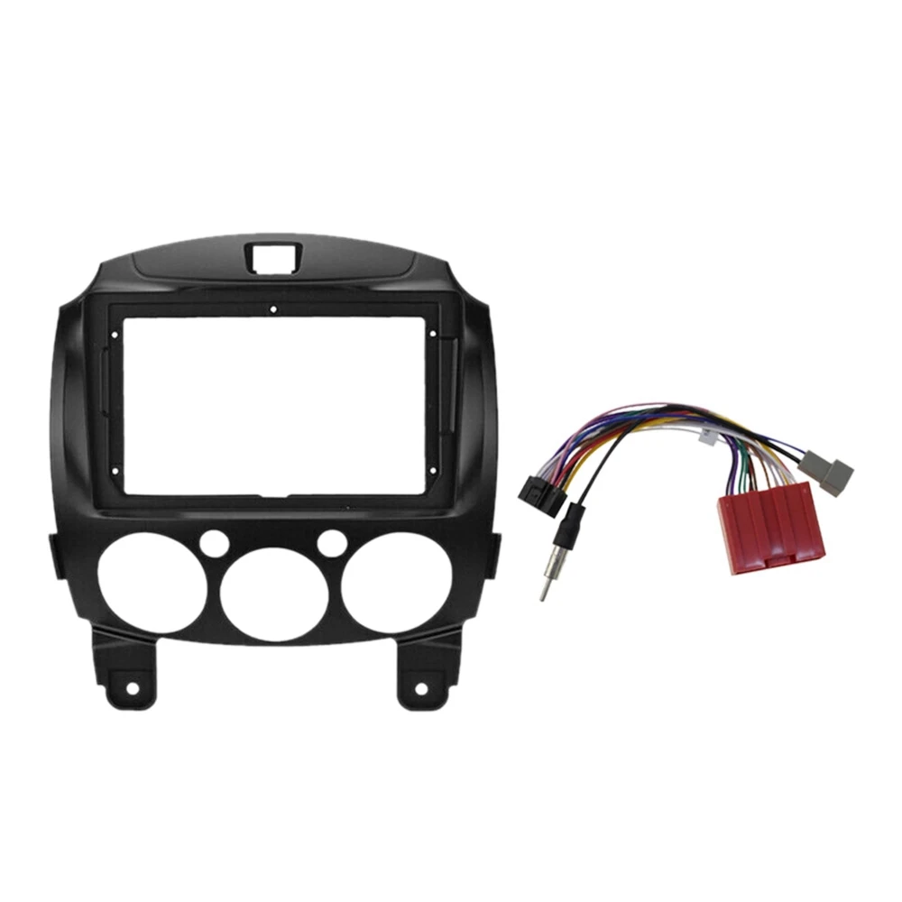 

9 Inch 2DIN Car Dashboard Frame DVD Navigation Panel Frame Radio Audio Panel with Harness for Mazda 2 Demio 2007-2014