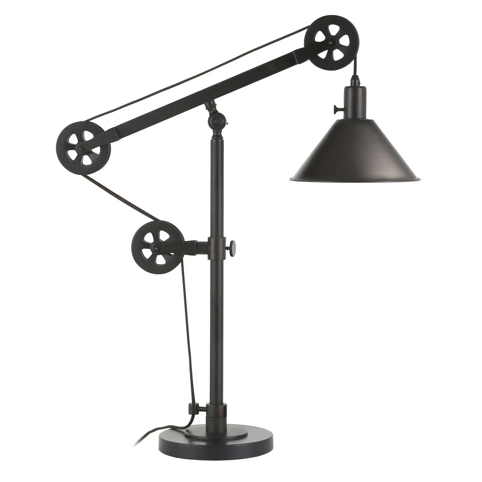 

Traditional Metal Table Lamp with Pulley System