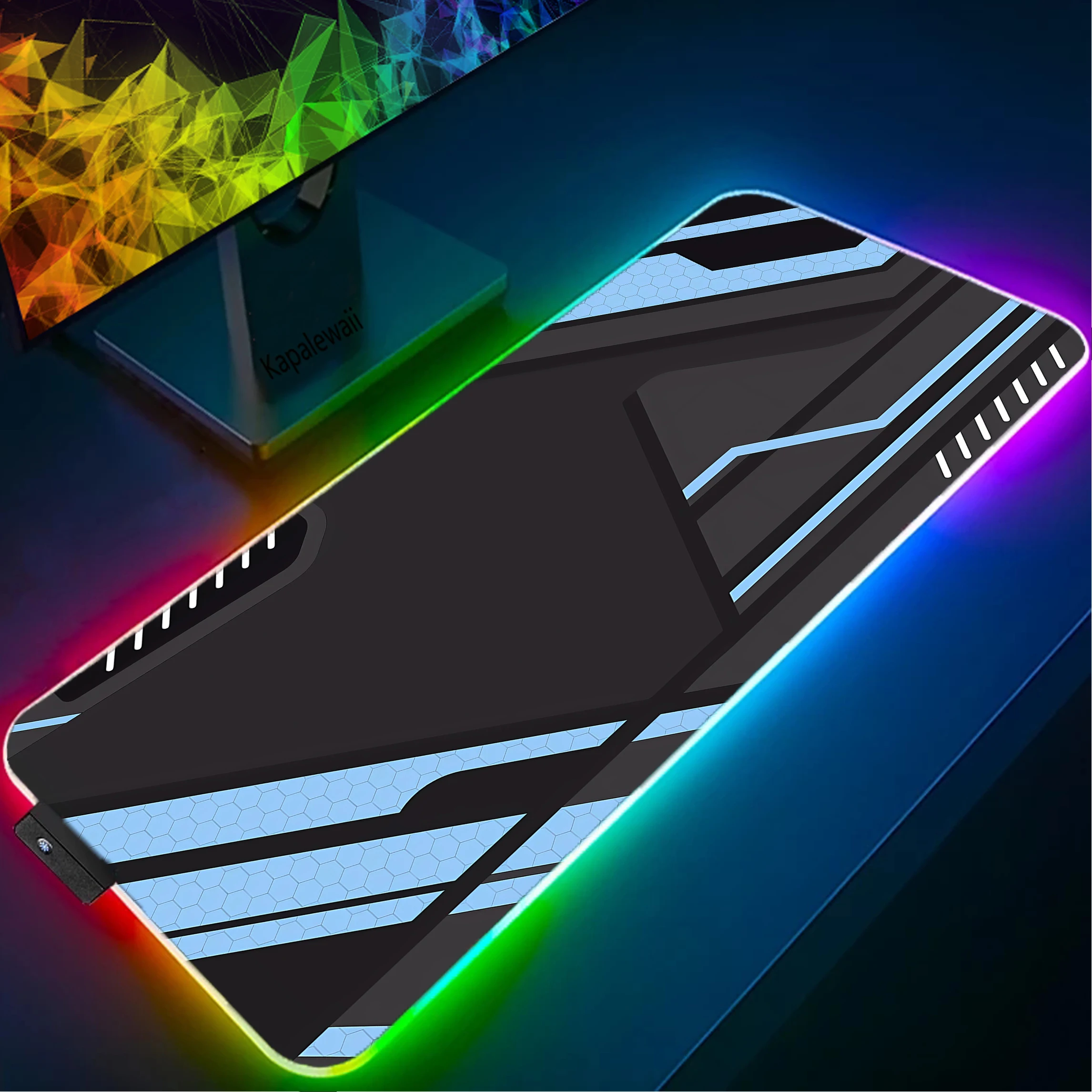 

RGB коврик для мыши CSGO, большой коврик для мыши, игровые коврики для мыши XXL, большой коврик для клавиатуры, подкладка для мыши из искусственной кожи, резиновый коврик для мыши, настольные коврики с подсветкой