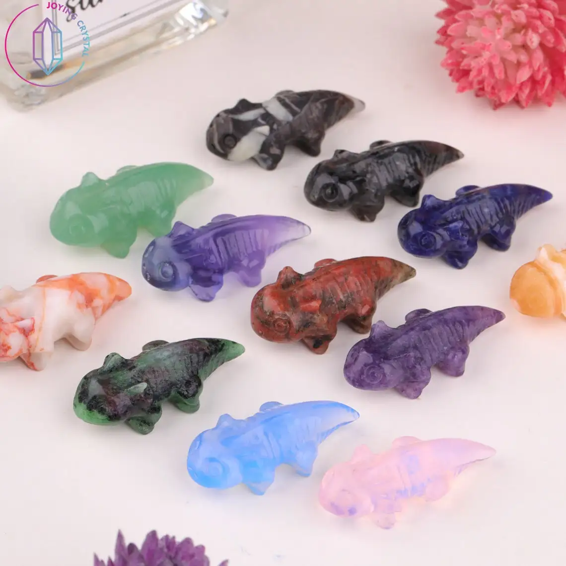 

1.5Inch Cute Quartz Crystal Salamander Statue Mineral Gemstone Animal Carving Healing Reiki Home Decoration Ornament Gifts