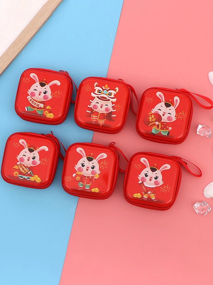 

Круглый квадратный кошелек для мелочи с изображением кролика