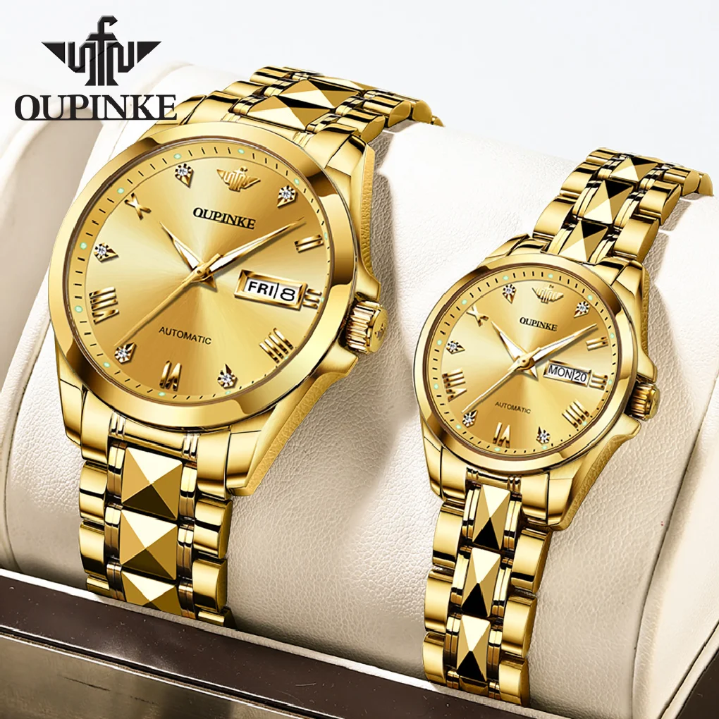 

OUPINKE Top Luxury Lover Watches Automatic Mechanical Wristwatches Sapphire Crystal Waterproof Brand Couple Gift Watch Women Men