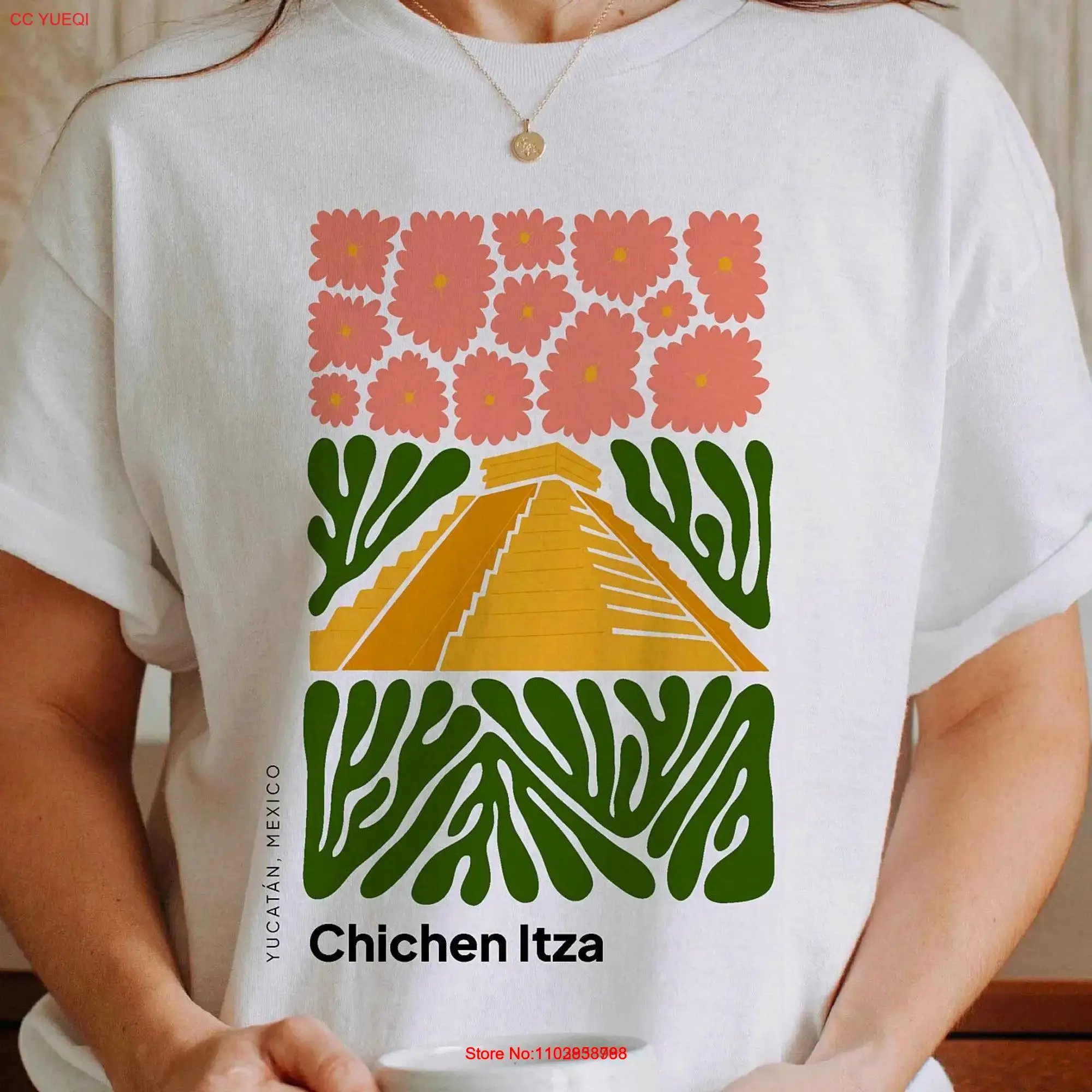 Мексиканская футболка Chichen Itza Mexico Mayan Trip Vacation Travel с длинными или короткими