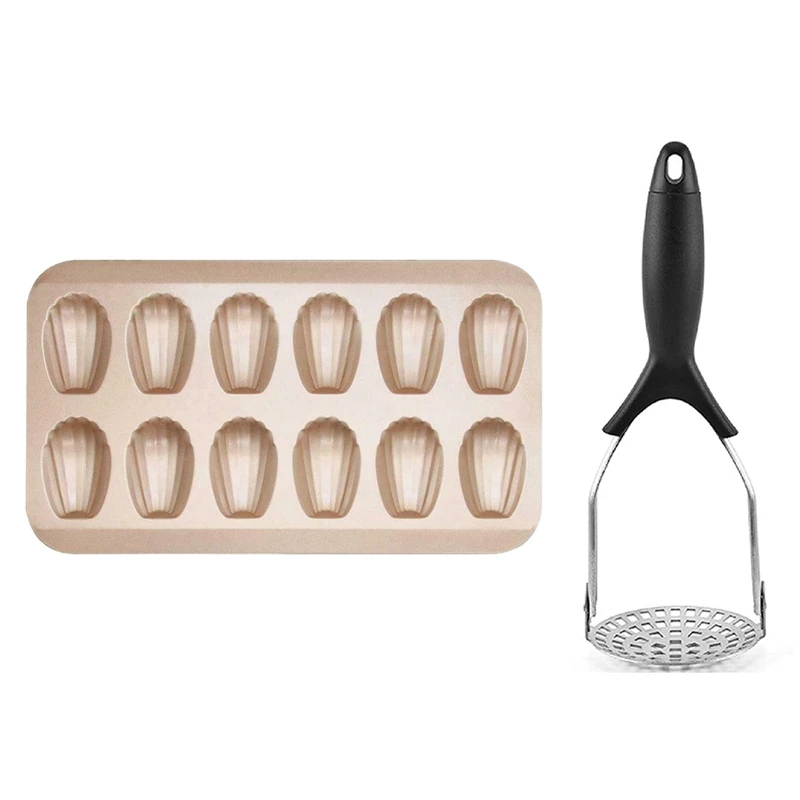 

Антипригарная форма для Мадлен, 12 чашек, форма из углеродистой стали, инструменты для выпечки и мастер для картофеля из нержавеющей стали