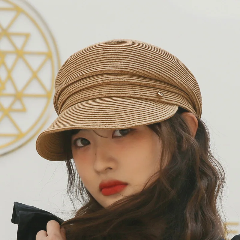 

Японская Повседневная модная Складная Солнцезащитная шляпа из тонкой травы, Повседневная пляжная шляпа для путешествий, кепка газетчика