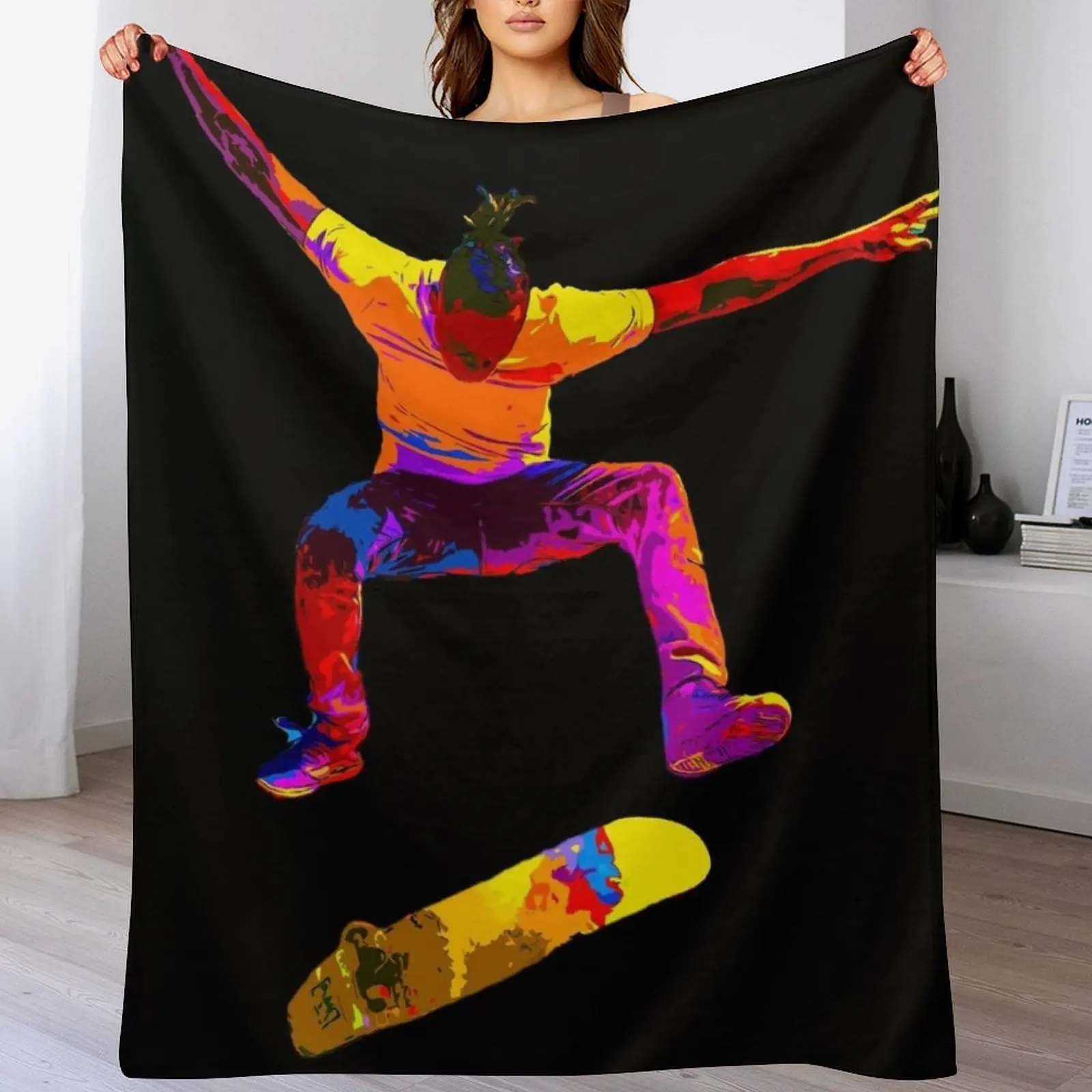 Цветное одеяло Kickflip роскошные зимние кровати меховые одеяла