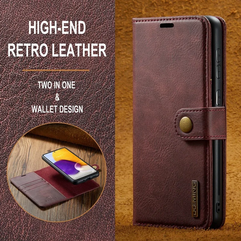 2 in 1 Split Flip Case for Samsung Galaxy S23 S22 S21 S20 S21FE S10 S9 S8 Note 20 10 9 8 Strong Magnetic PU Leather Wallet Cover