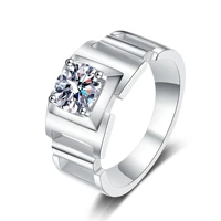 htotoh 925 sterling silver mens 1 carat moissanite ring wedding engagement jewelry