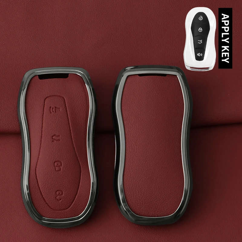 

Металлический Кожаный Автомобильный Брелок, чехол для Geely Tugella 2020 Boyue Atlas Pro Gili Tugella, Защитный корпус, брелок, аксессуары