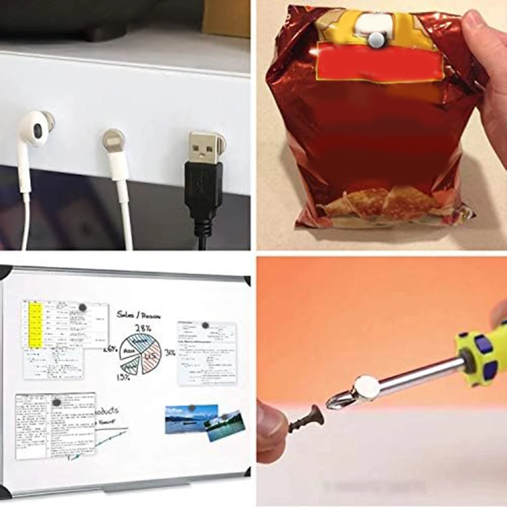 100 Pcs Neodymium Strong Magnets Cylinder Magnet 8mm Dia Thick Herramientas Taladros Multimeter Metal Detector