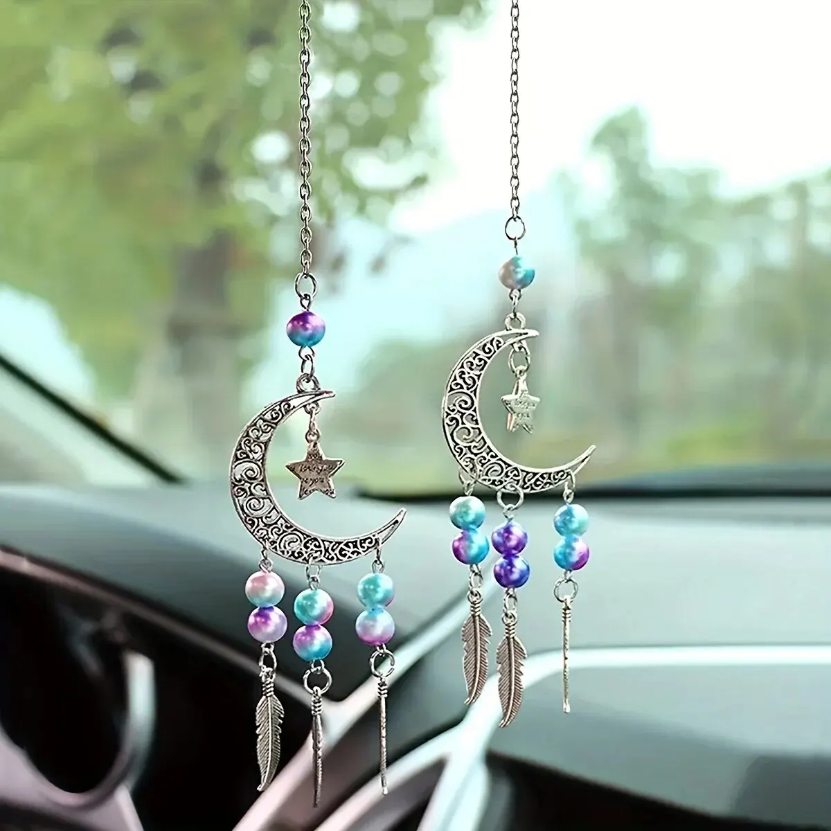 2 шт. Набор Ловец снов луна бисер колокольчики Подвесные Украшения для украшения