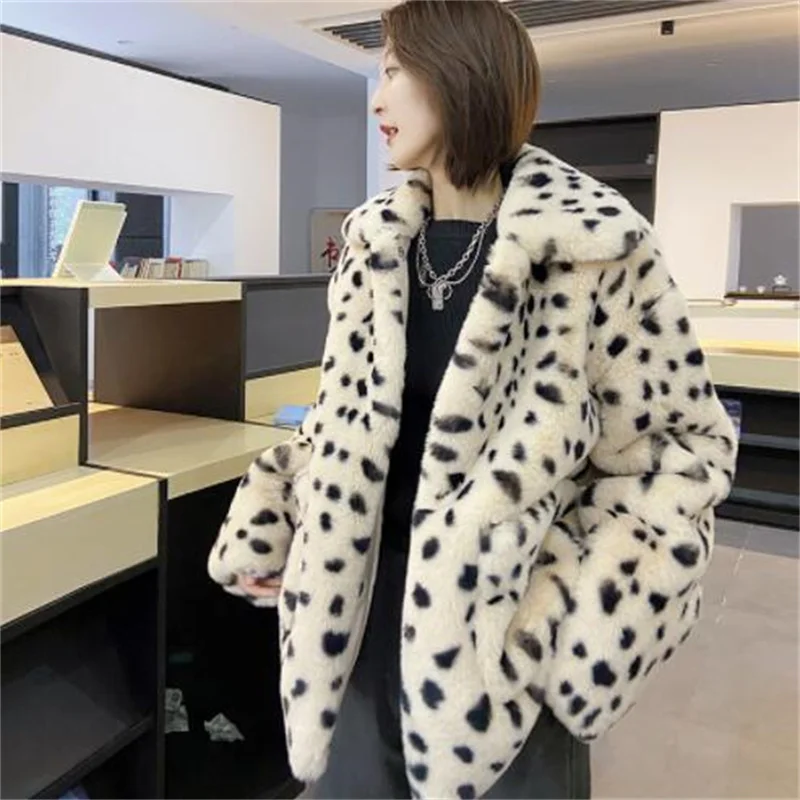 Faux fur leopard coat women's jackets winter short clothes korean young loose fashion пальто куртка женская зима куртка женская