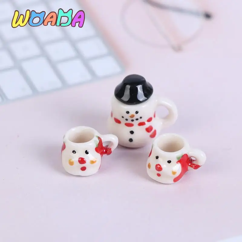 

1Set 1:12 Dolls House Christmas Ceramics Coffee Tea Cups Miniature Cups Pot Set Direction Furniture Toys Dollhouse Accessory