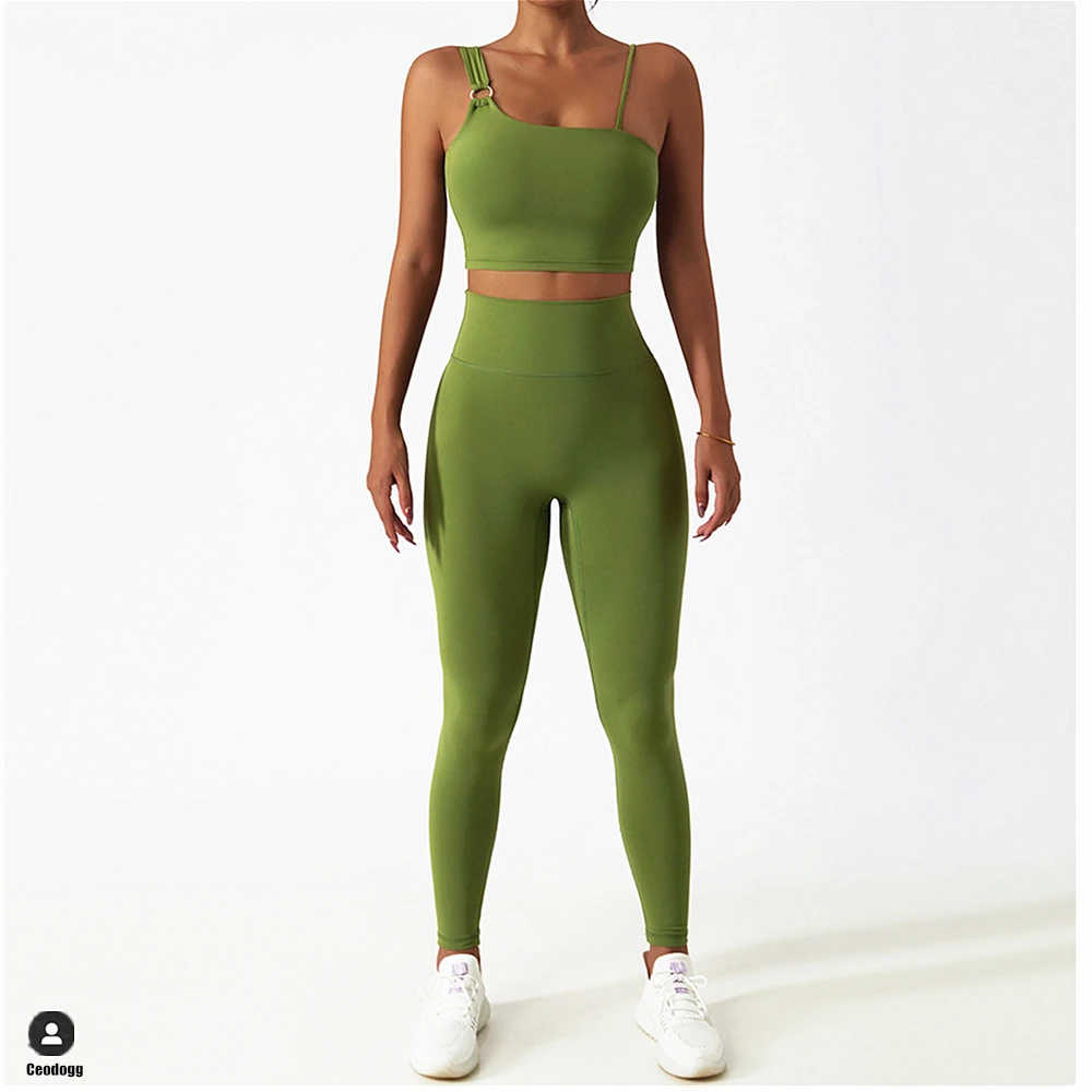 

2023 Экологичные восстанавливающие форму обнаженные комплекты для йоги женский живот сужается высокой талией устойчивые к приседаниям штаны для бега фитнеса бедра и подтяжки