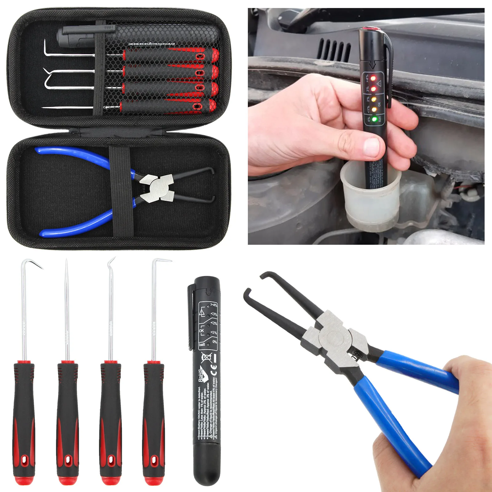 

Car Joint Clamping Pliers Hose Carbon Steel Oil Seal Screwdrivers Set Hooks Tools Brake Fluid Tester For Nissan Audi BMW Toyota