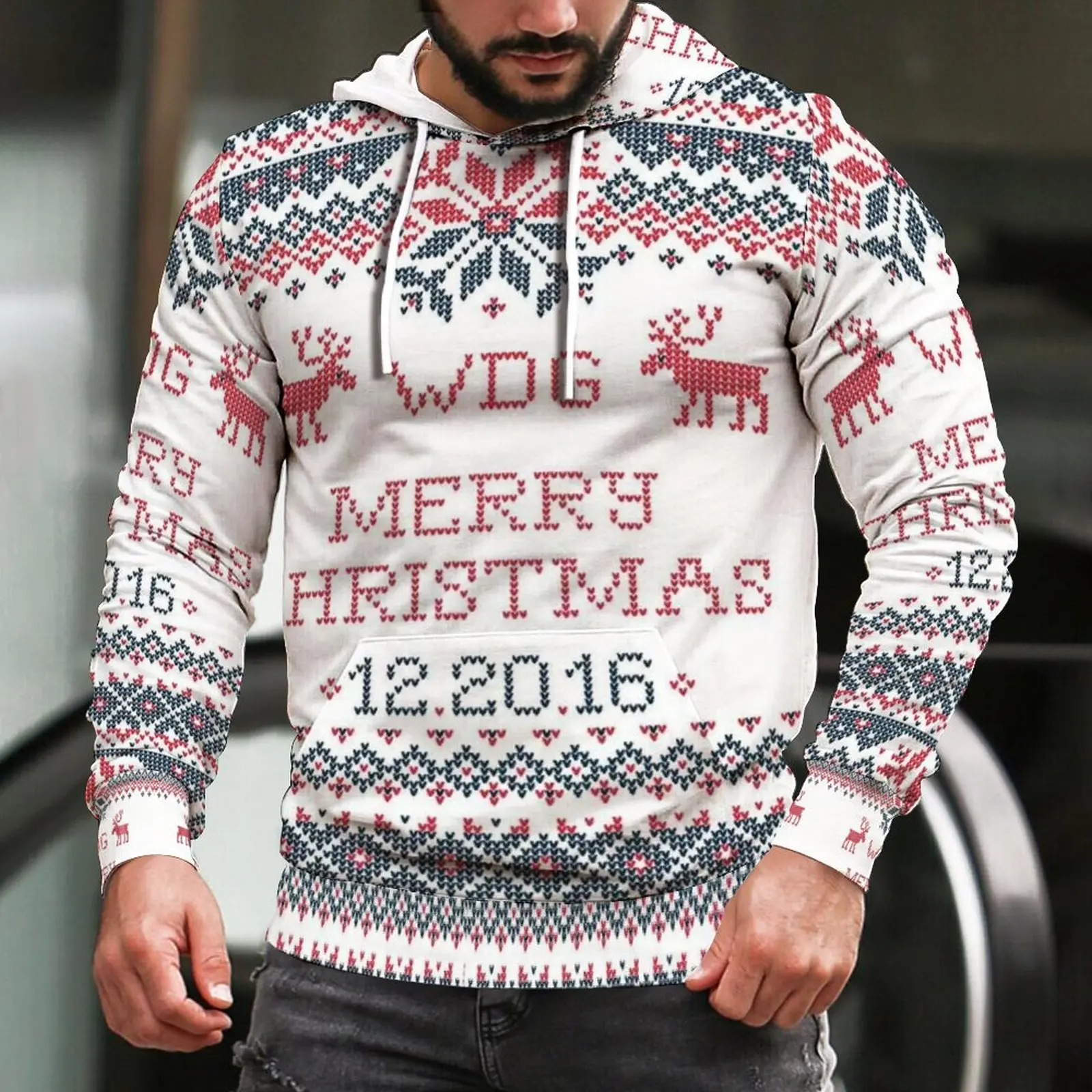 

2022 Men clothes Fashion Christmas hoodies Santa Men Claus Casual Tracksuits Women Hoodie Sweatshirts 3D print hooded