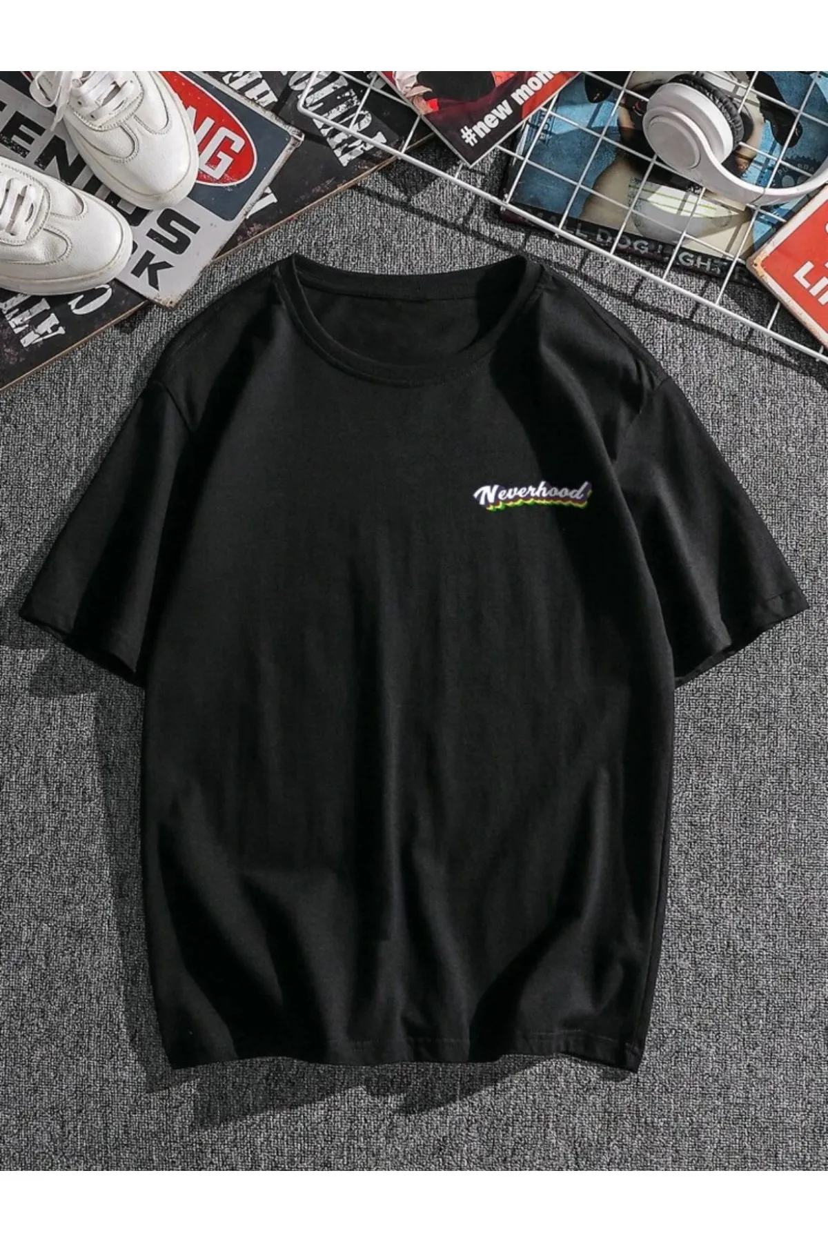 

Оригинальная футболка оверсайз унисекс с принтом Neverhood, 100% хлопок