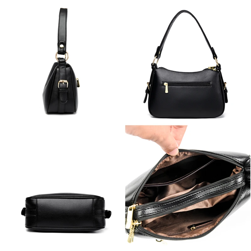 Женская модная сумка высокого качества из мягкой кожи для подмышек большая