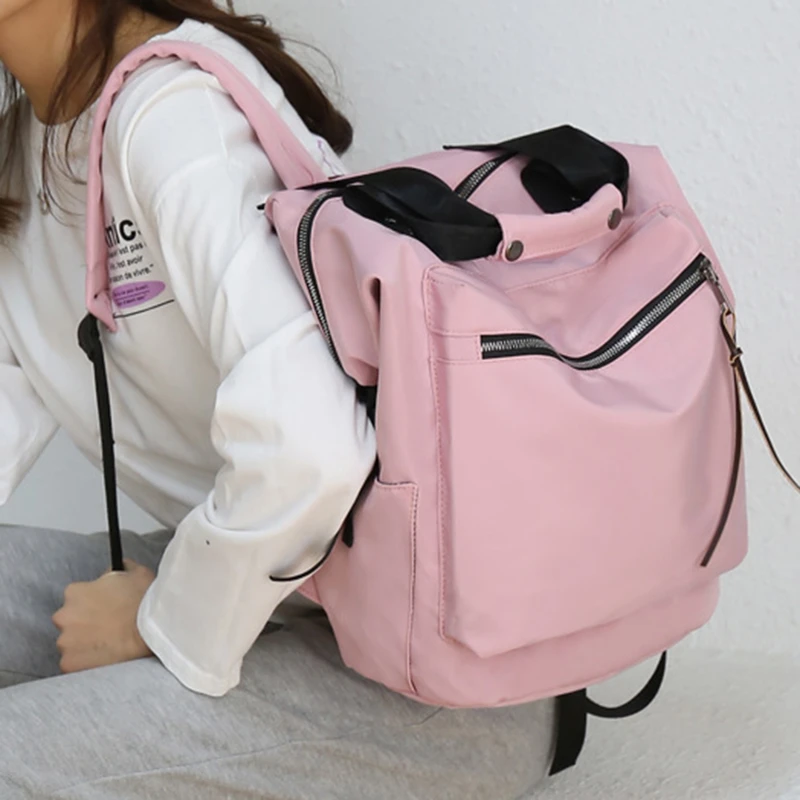 

Casual Nylon Waterproof Backpack Women High Capacity Travel Book Bags for Teenage Girls Students Pink Satchel Mochila Bolsa