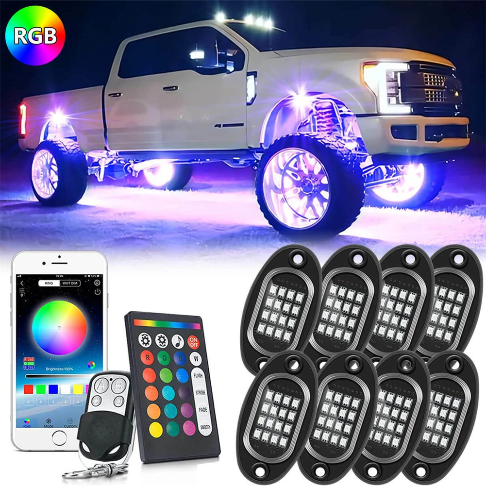 

8 шт., RGB светодиодсветильник светильники для внедорожников