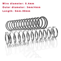 10203050 pcs 304 stainless steel compression spring wd 0 4mmod 3mm4mmlength 5 50mm release pressure spring