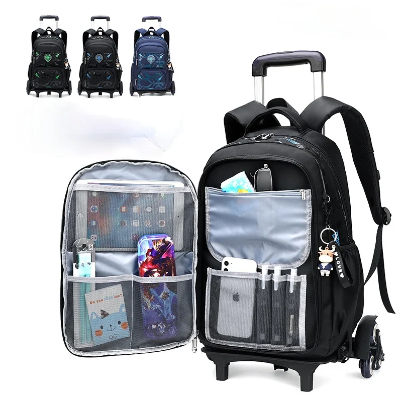 2021 Trolley Children School Bags Luggage For Girls Boys backpack Mochila Kids Backpacks With Wheel Escolar Backbag Schoolbag