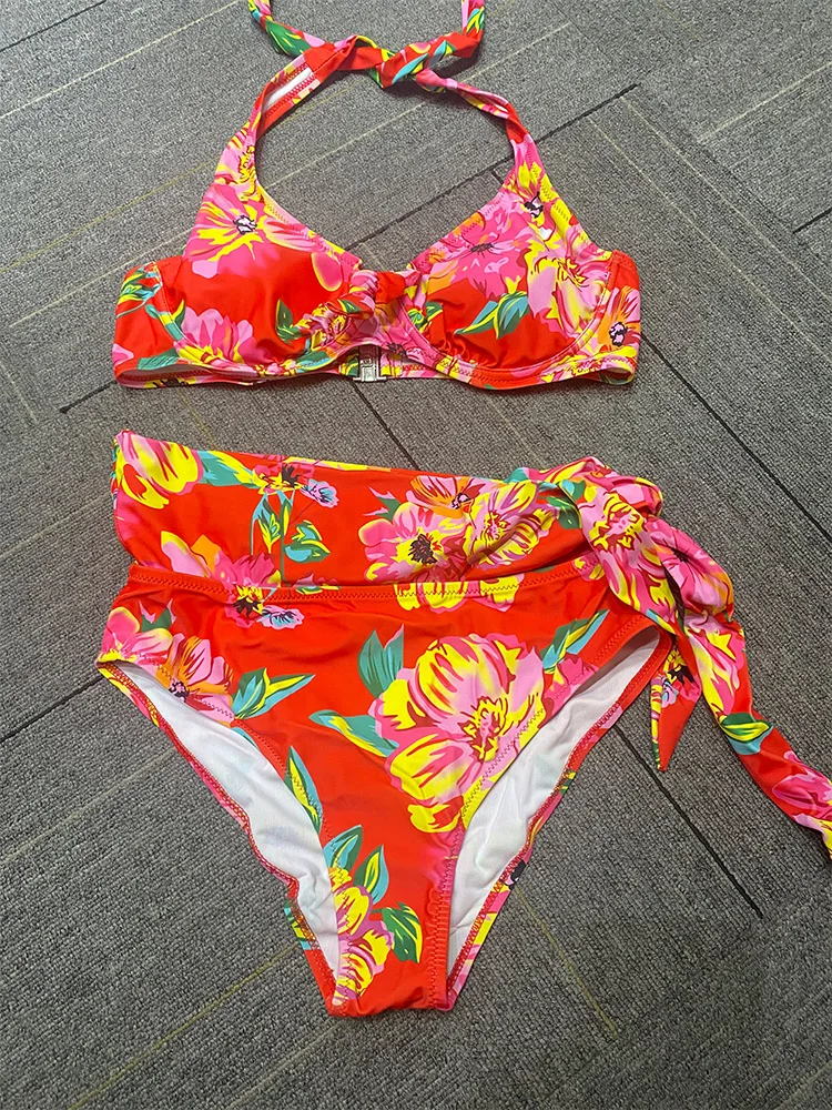 Miyouj 2024 комплекты бикини с цветочным принтом женский купальный костюм пуш-ап