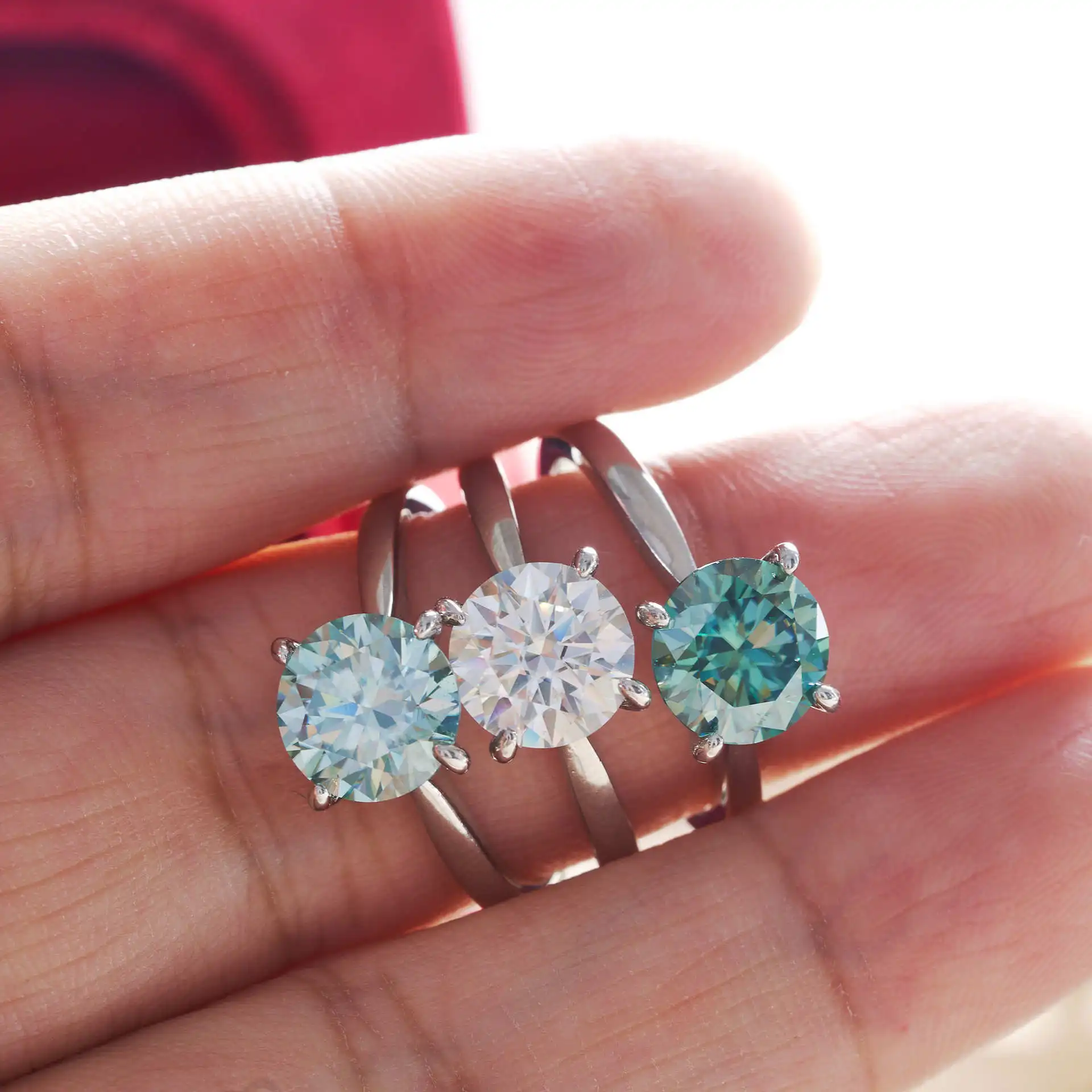 Женское кольцо с муассанитом | AliExpress