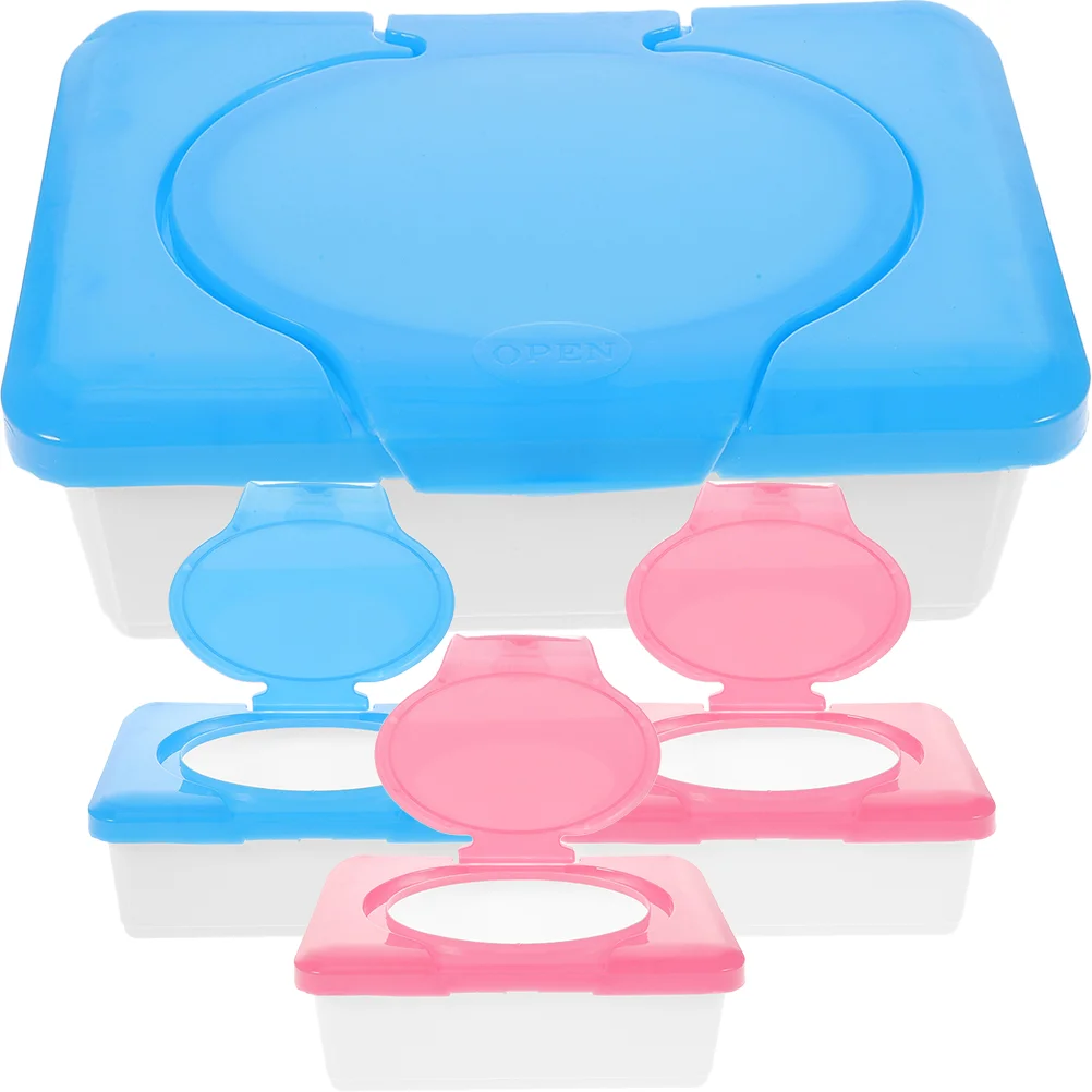 

4 Pcs Travel Container Wet Wipes Dispenser Portawipes Wipes Travel Case Car Tissue Box Wipes Container Travel Portable Wipes Box