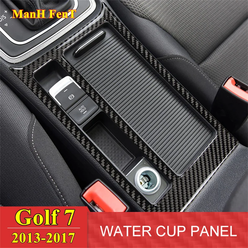 

For 2013-2017 Volkswagen VW Golf 7 Golf7 Cup Holder Panel Carbon Fiber Decoration 3D Sticker Car Interior Accessories