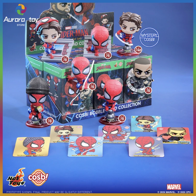 Фото Оригинальные коллекционные фигурки Hot Toys Marvel Spider-Man Cosbi Mini Blind Box: модные настольные украшения, куклы-персонажи из фильмов, подарки №1