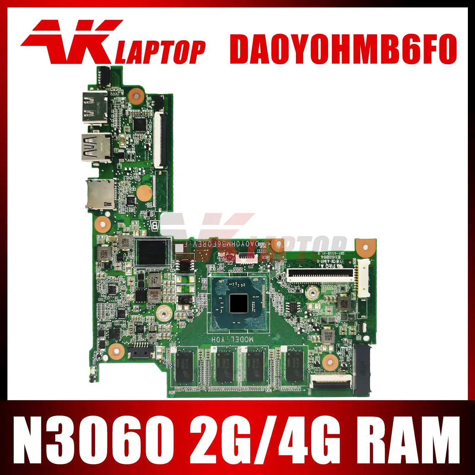 Материнская плата для ноутбука HP 11-Y 11-R с N3060 902904-601 902904-501 902904-001 DA0Y0HMB6F0, материнская плата 2G/4G RAM