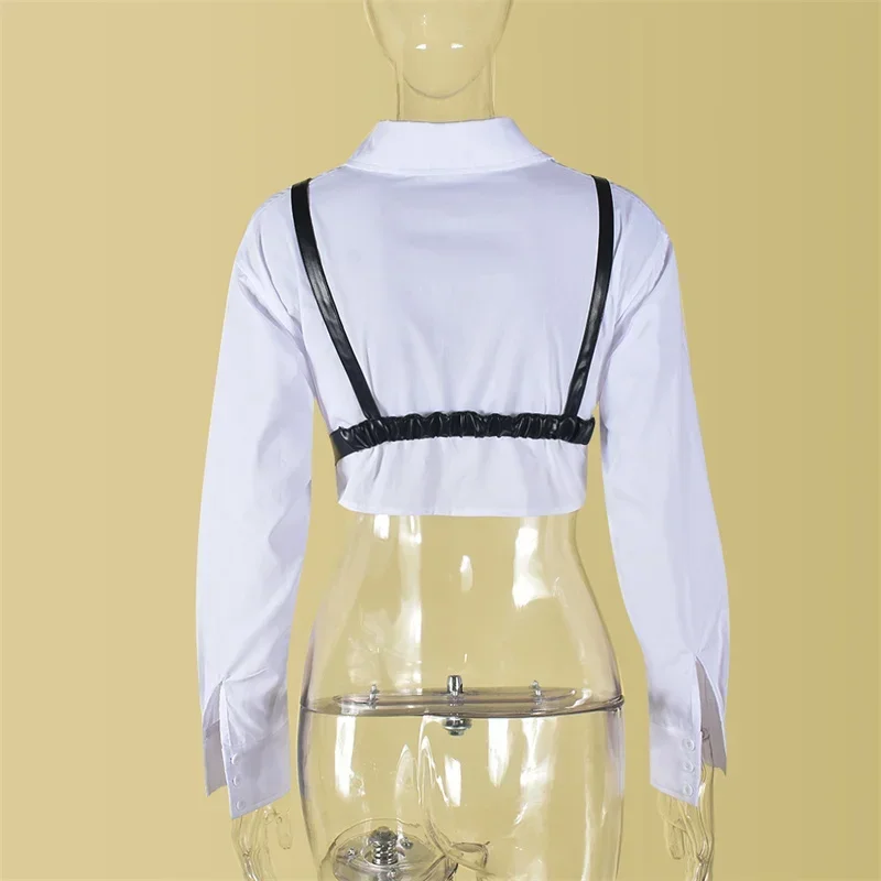 Уличная одежда однобортные рубашки с длинными рукавами блузки женская Y2K модные