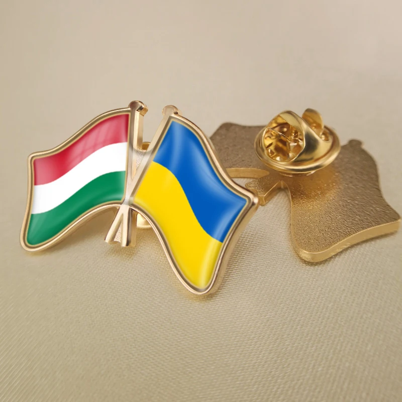 

Венгрия и Украина перекрестные двойные знаки-Броши с лацканами