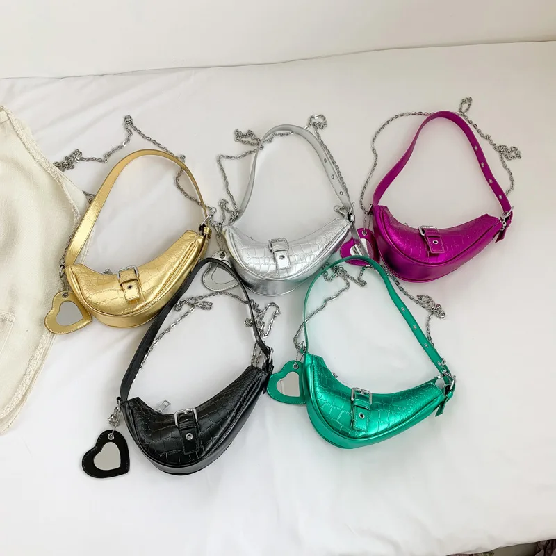 

Новая женская сумка через плечо с жемчужным металлическим крокодиловым узором