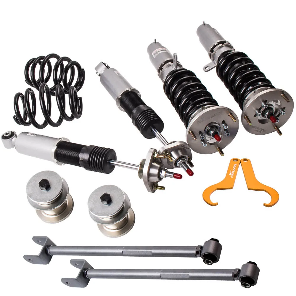 

Coilovers Suspension for BMW E46 3 Series 1998-2004 318i, 318is, 318ic, 323i, 323ic + Control Arms 24 Ways Adjustable Damper