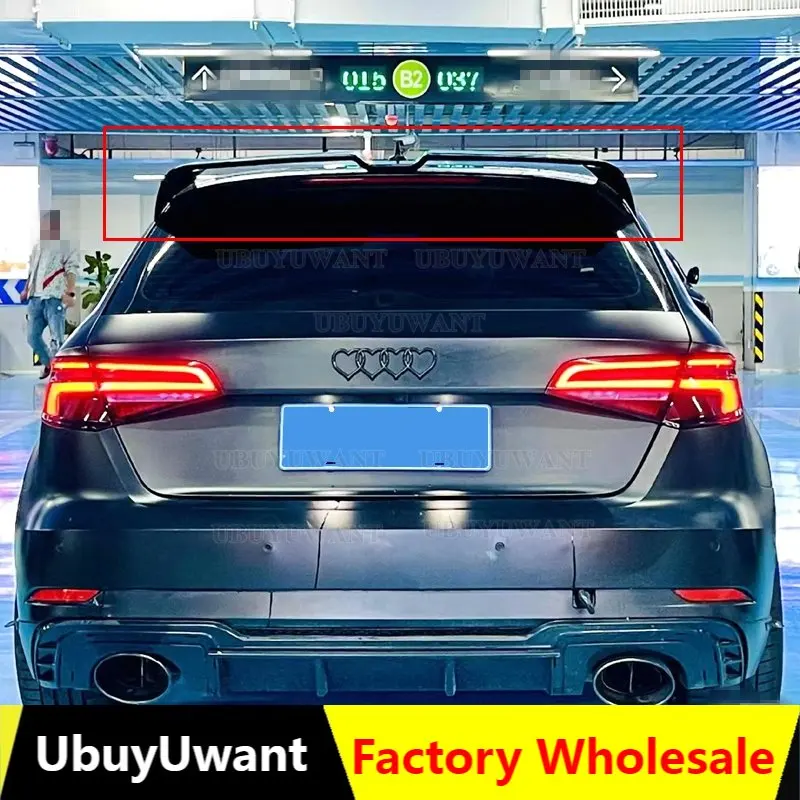 

For Audi A3 S3 S Line 8V Hatchback 5Doors 2014-2018 High Quality ABS Plastic Rear Roof Spoiler Trunk Wing Boot Cover Accessories