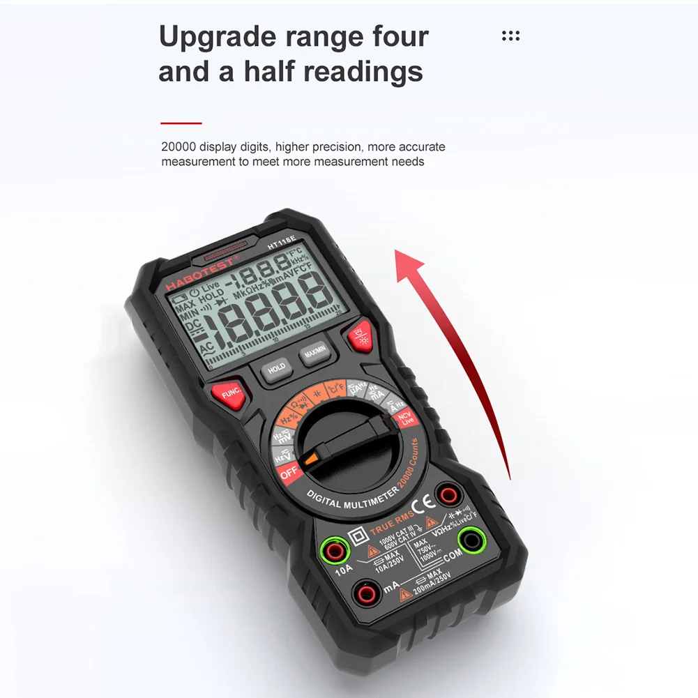 

Портативный мультиметр с ЖК-дисплеем и подсветкой, 20000 отсчетов