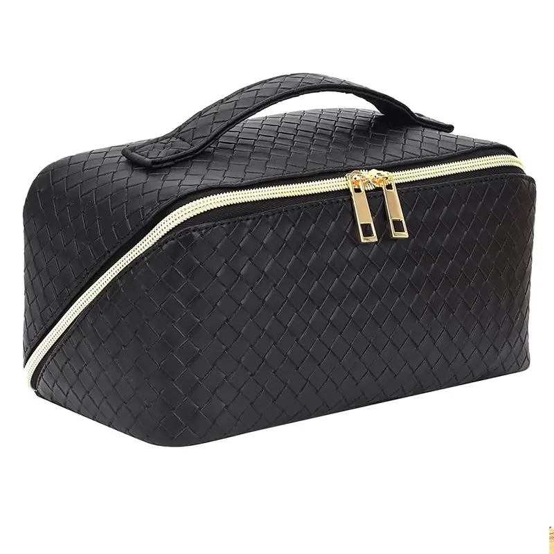 

Makeup Bag - Large Capacity Travel Cosmetic Bag, Portable Waterproof Women Travel Makeup Bag Organizer, with Handle and Divider