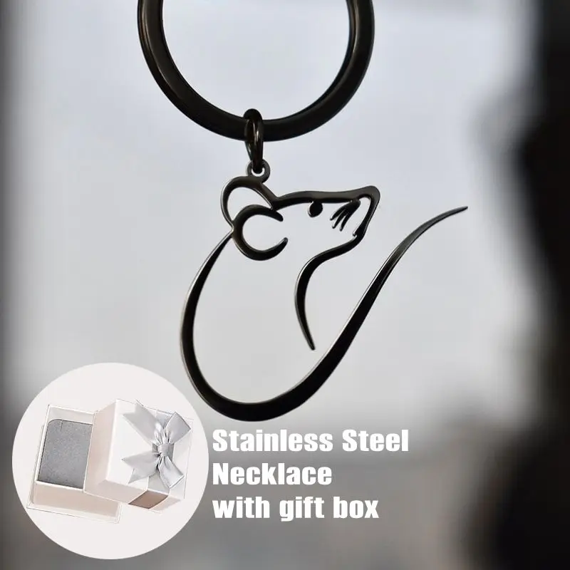 

Stainless Steel Keychain Fashion Cute Animal Rat Mouse Keychain Car Accessories Designer Bag Charm Men Women Gift