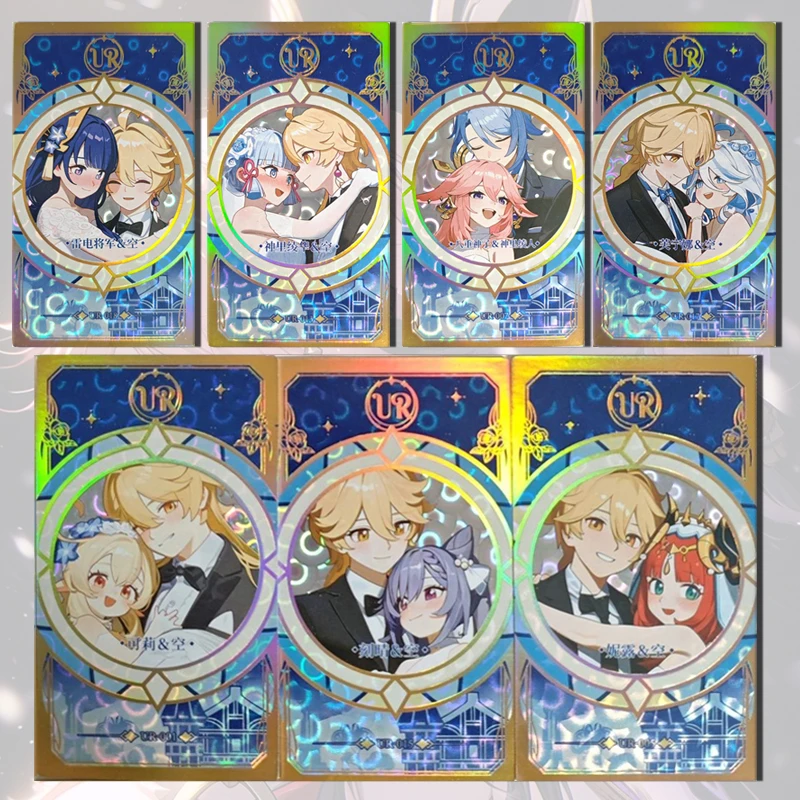 Аниме История богини UR карта Ganyu Yae Miko Keqing Mona Shenhe Kamisato Ayaka Zhongli Furina игрушка для