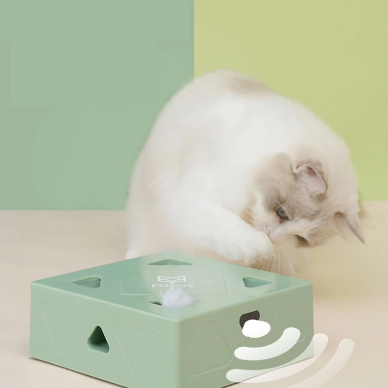 

Electric Cat Toy Sqaure Magic Box Smart Teasing Cat Stick Crazy Game Interactive Feather Toys Catching Mouse Dropship Interactiv