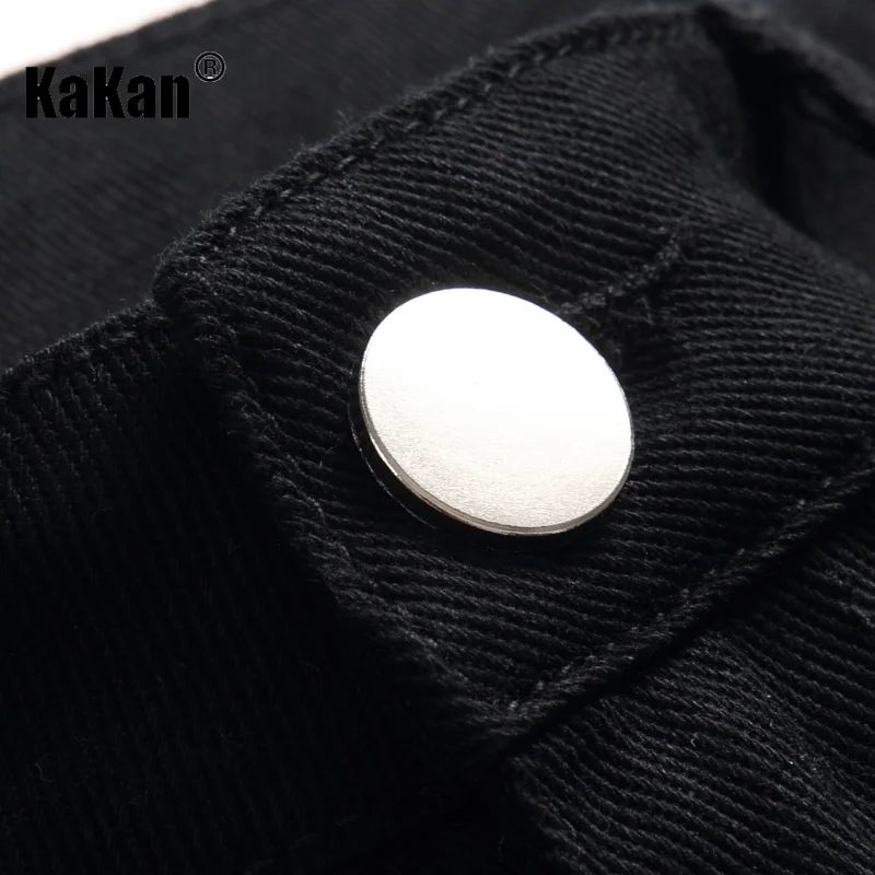 Kakan - European and American New Distressed Casual Jeans for Men, Pure Black Men's Jeans K021-20170