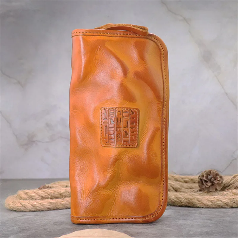 Ретро модельер натуральная кожа мужской женский клатч высококачественный